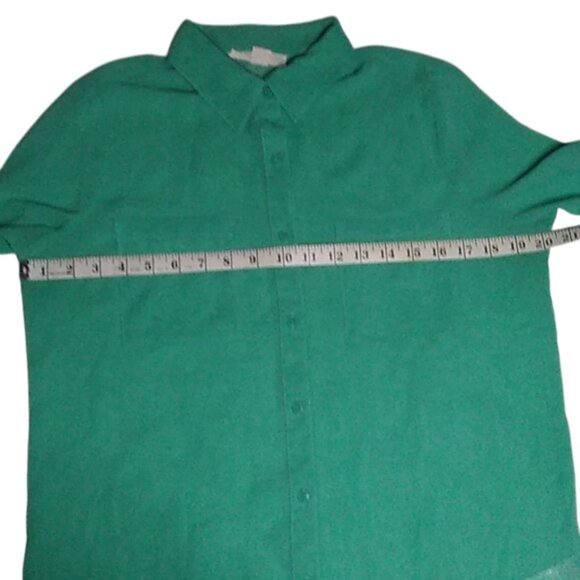 XAI, SHEER BOTTON DOWN, COLOR: GREEN, SIZE: M - Picture 6 of 7